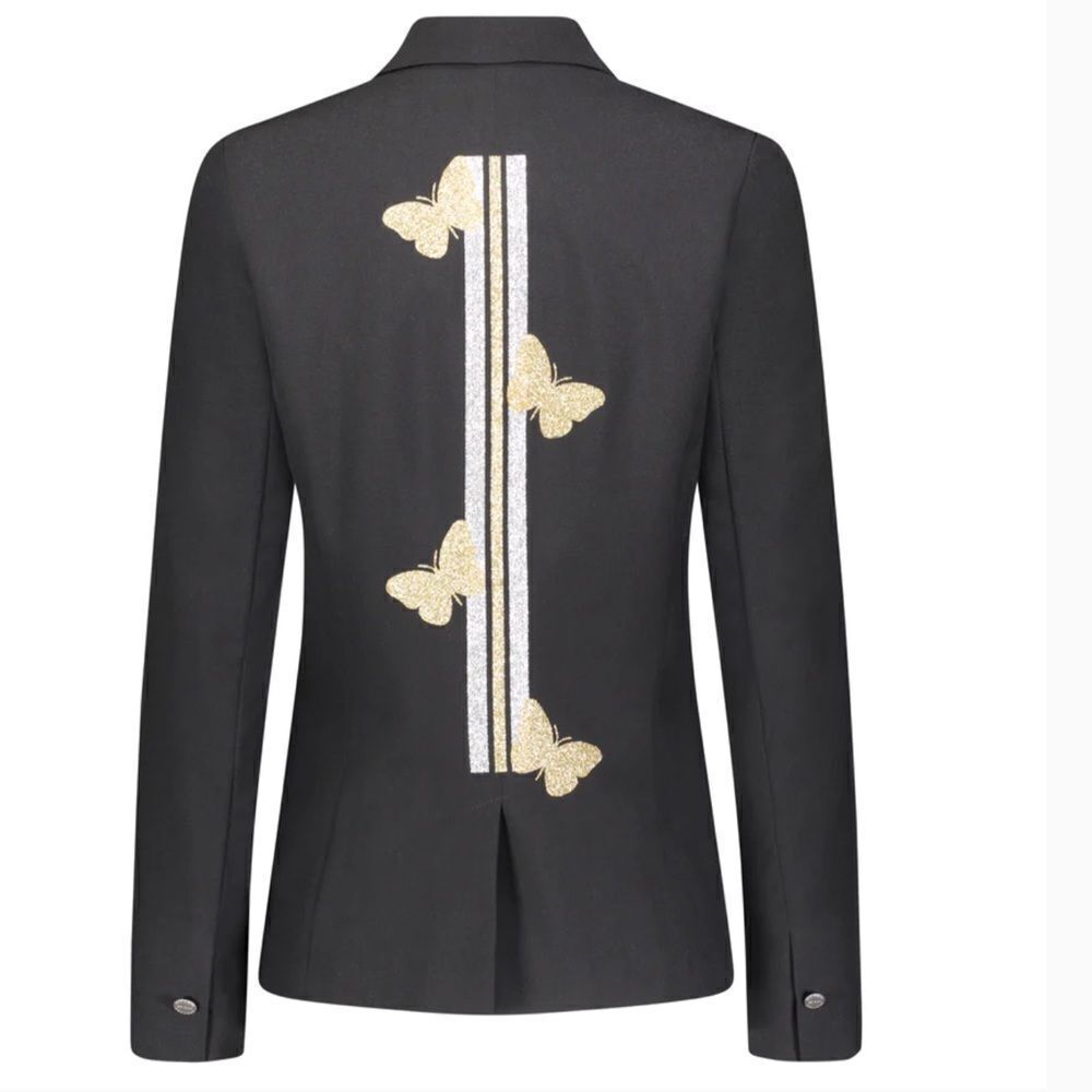 HipChik Couture Hourglass Blazer Butterflies Black New Size 4